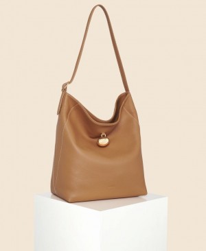 Women's Cafuné Drop Hobo Tote Bags Brown | ZHP4972AA