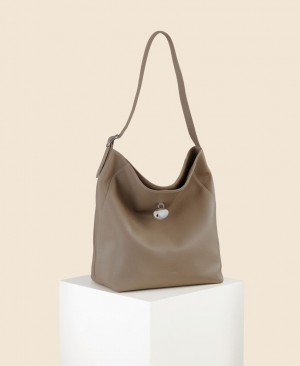 Women's Cafuné Drop Hobo Tote Bags Grey Brown | NUY9940IQ