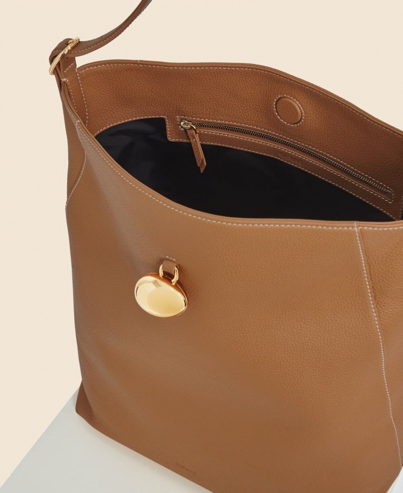 Women's Cafuné Drop Hobo Tote Bags Brown | ZHP4972AA