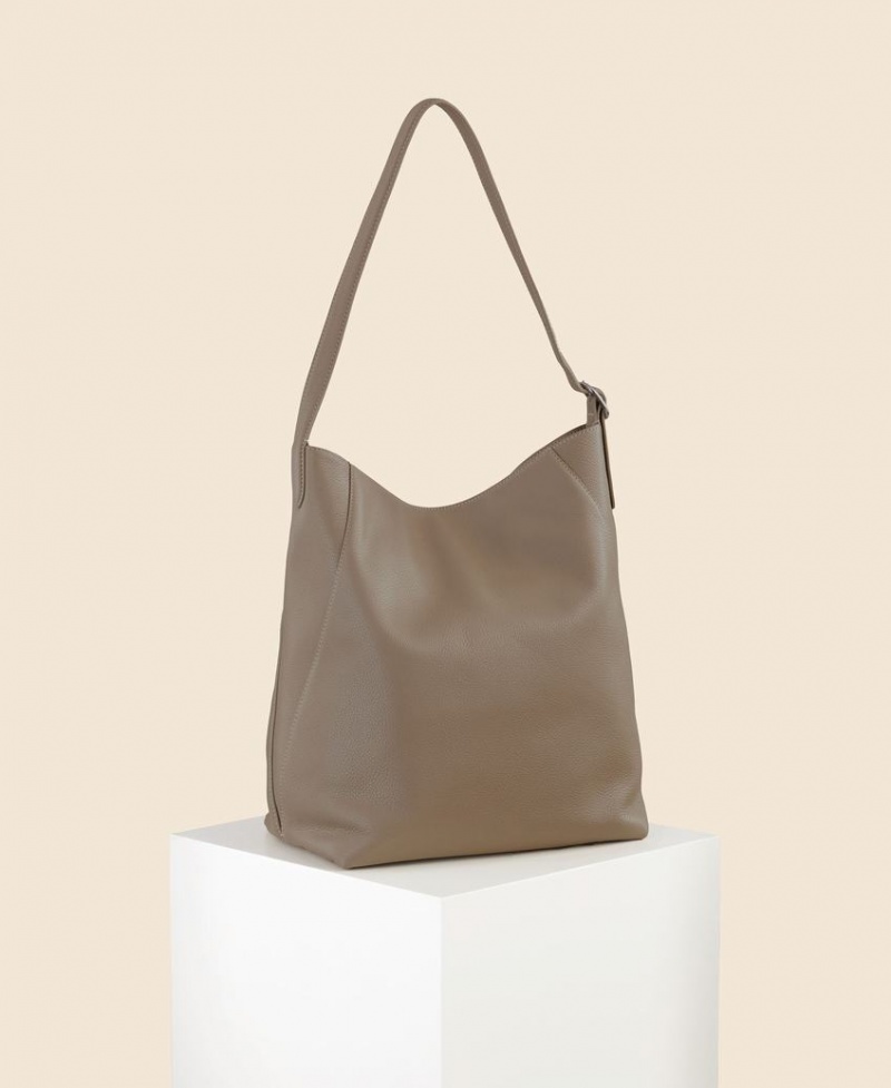 Women's Cafuné Drop Hobo Tote Bags Grey Brown | NUY9940IQ