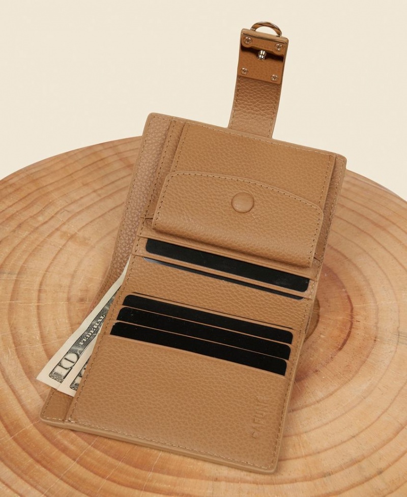 Women's Cafuné Stance Flap Wallets Brown | OLE79100OV