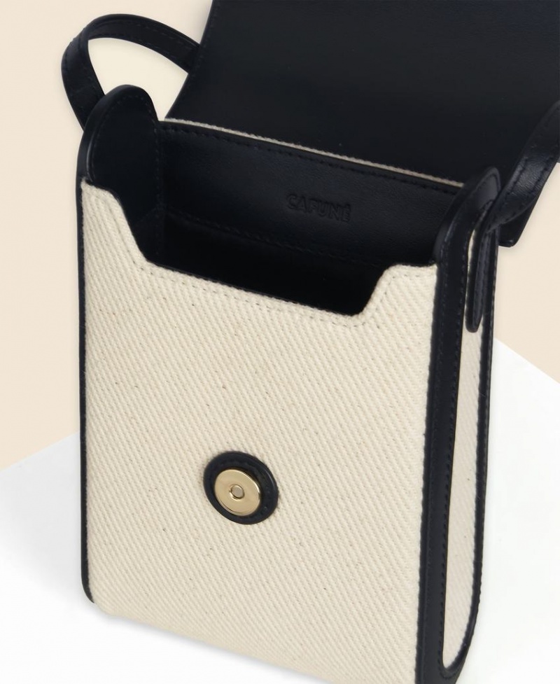 Women's Cafuné Trunk Box Crossbody Bags White Black | UPV7088WM